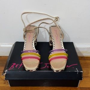 New Betsey Johnson Multicolored Women Sandals Size US 7 with original box.